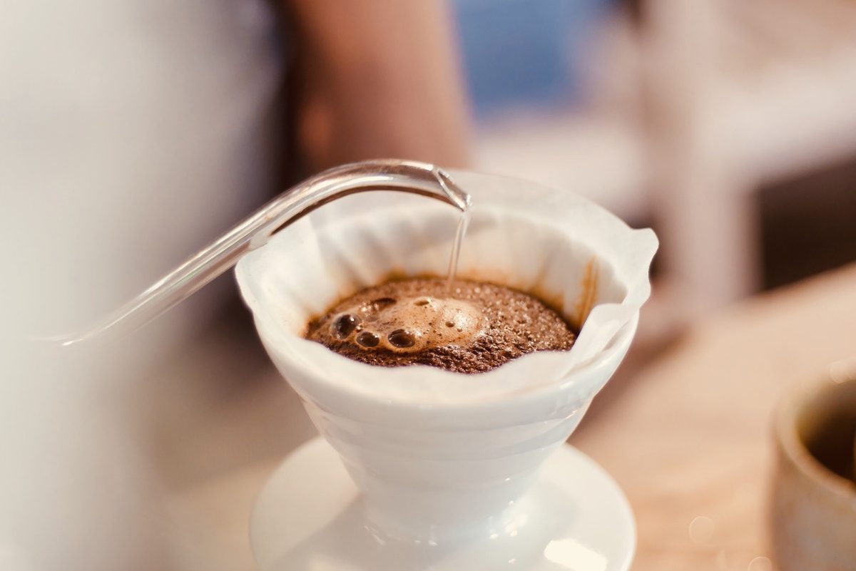 Filter coffee pour over top