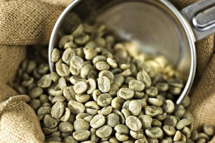 rostade kaffebönor, råa kaffebönor, gröna kaffebönor